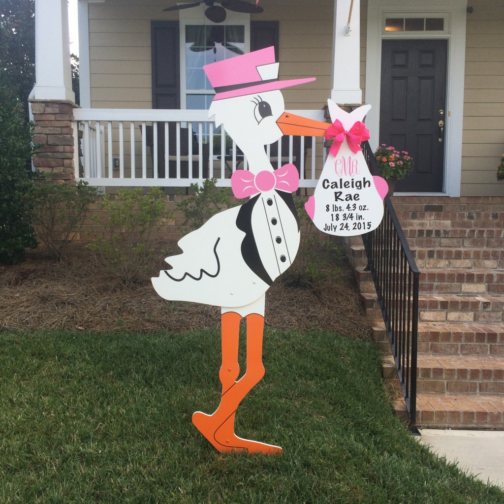 Stork Sign Birth Announcement Pineville NC