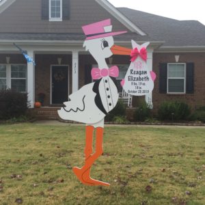 Girl stork lawn sign for rent