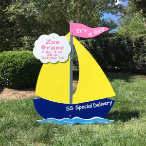 baby girl sailboat sign