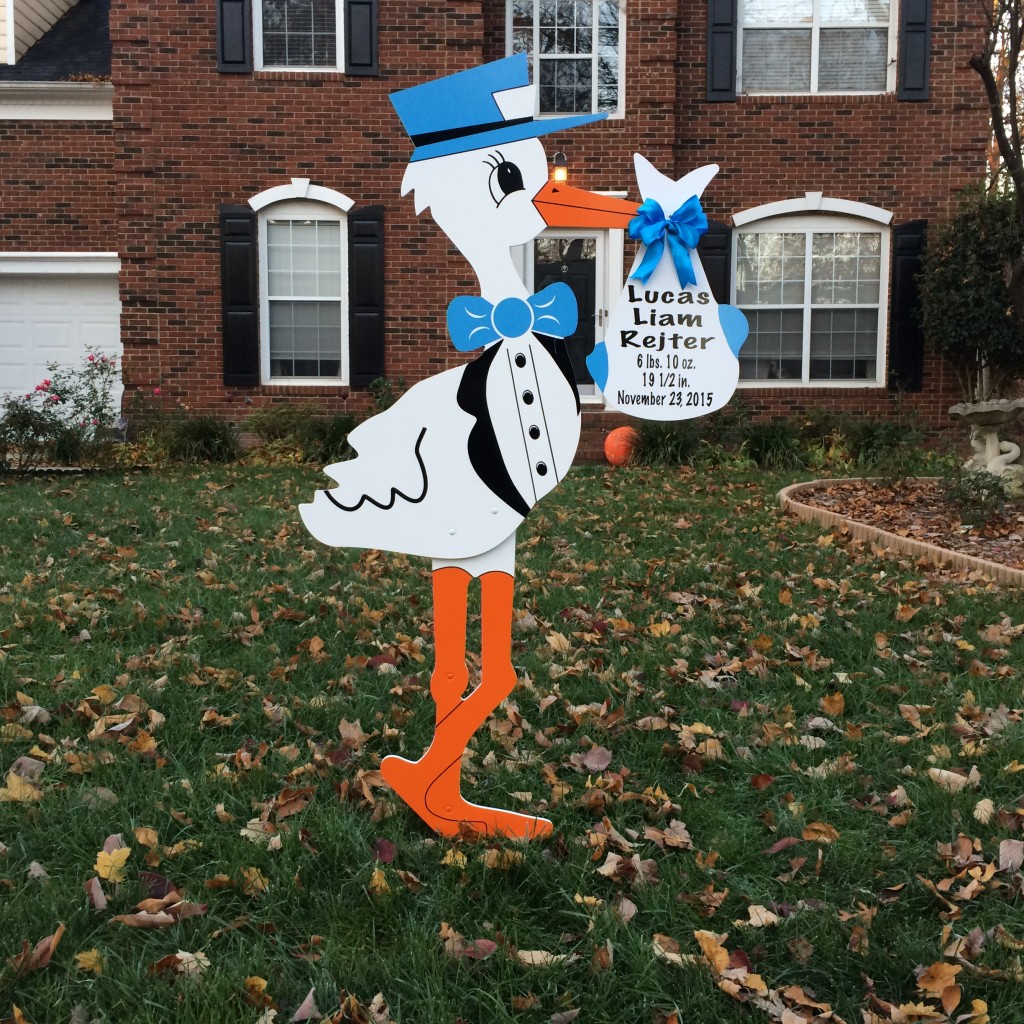 stork lawn sign