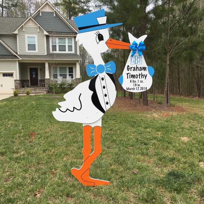 baby announcement stork