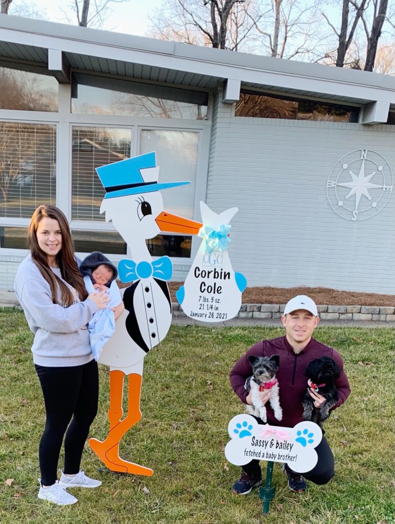 stork lawn signs for new baby
