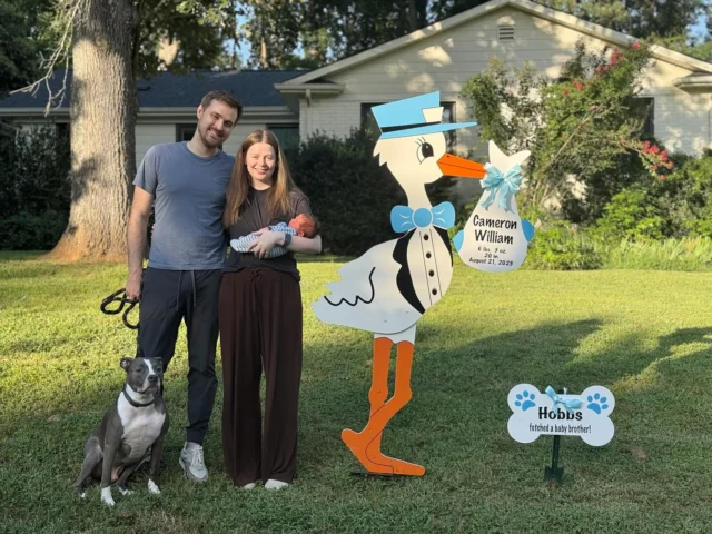 Meet baby Cameron and his pup Hobbs!🩵

#magnoliastorks #storksignscharlotte #charlottestorks #storkrentalscharlotte #storkscharlotte #storklady #birthannouncement #itsaboy #yardsignscharlotte #lawnsignscharlotte #charlottenc #queencity #clt