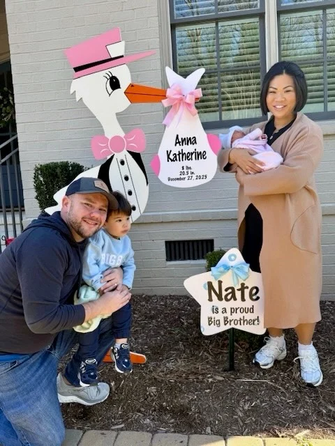 Meet sweet baby Anna and her adorable big brother Nate!🩷

#magnoliastorks #storksignscharlotte #charlottestorks #storkscharlotte #birthannouncement