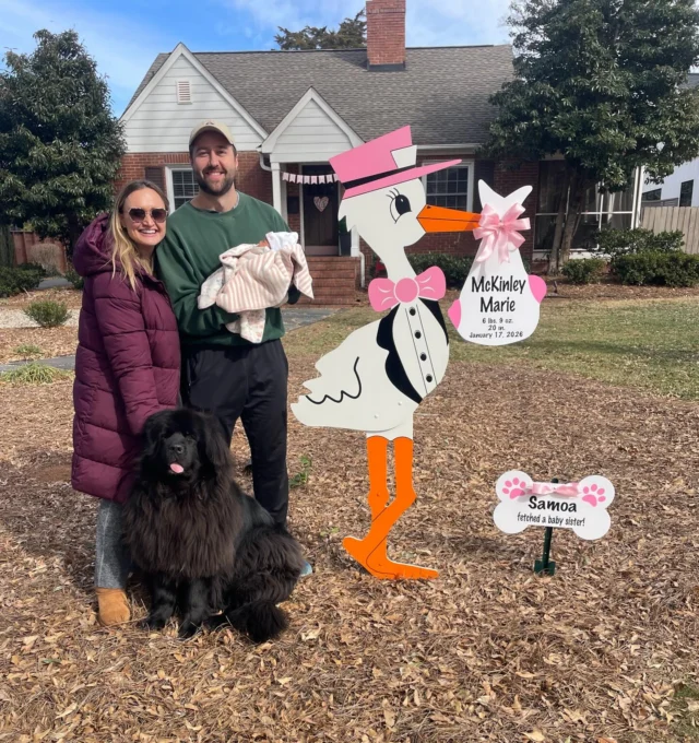 Meet sweet McKinley and her pup Samoa!🩷🐶

#magnoliastorks #storkscharlotte #charlottestorks #storksignscharlotte #charlottenc