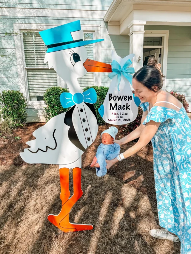Meet sweet baby Bowen and his family!🩵

#magnoliastorks #storksignscharlotte #storkscharlotte #charlottestorks #yardsignscharlotte